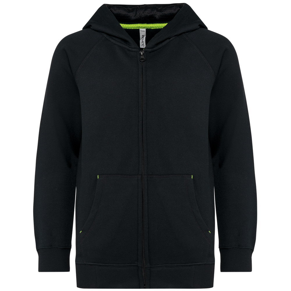 Chaqueta cremallera y capucha infantil