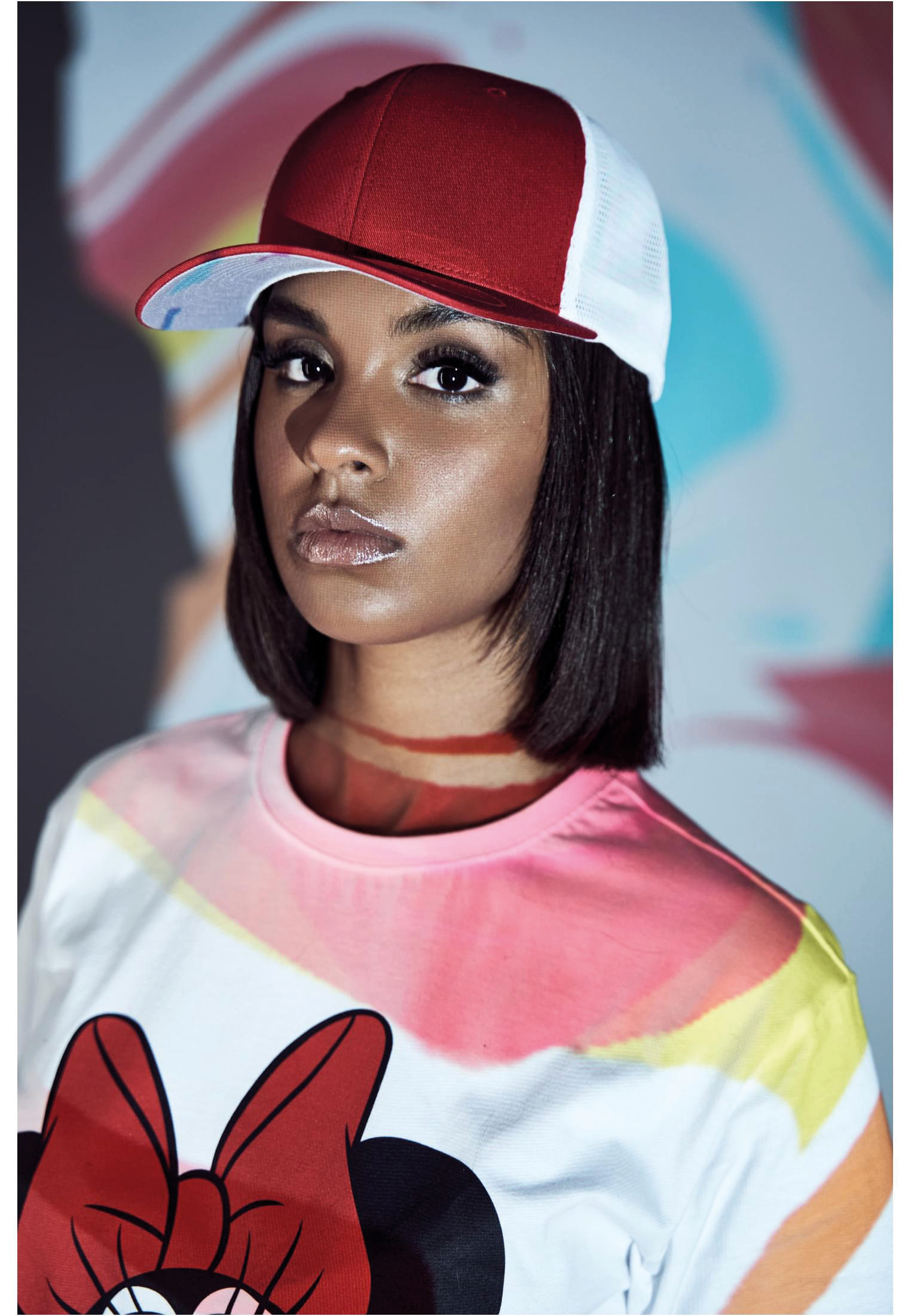 Gorra de rejilla bicolor