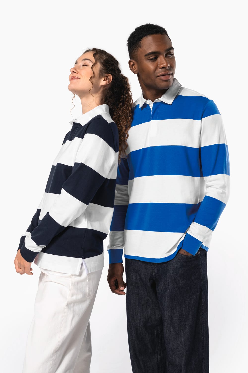 Polo a rayas manga larga unisex