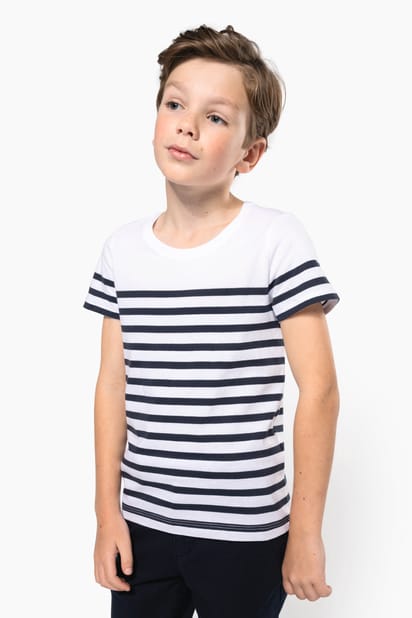 T-shirt marin col rond Bio enfant