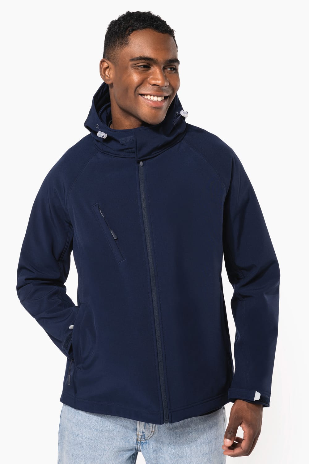 Chaqueta softshell con capucha extraíble hombre