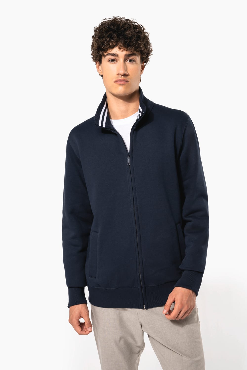 Chaqueta de felpa con cremallera hombre