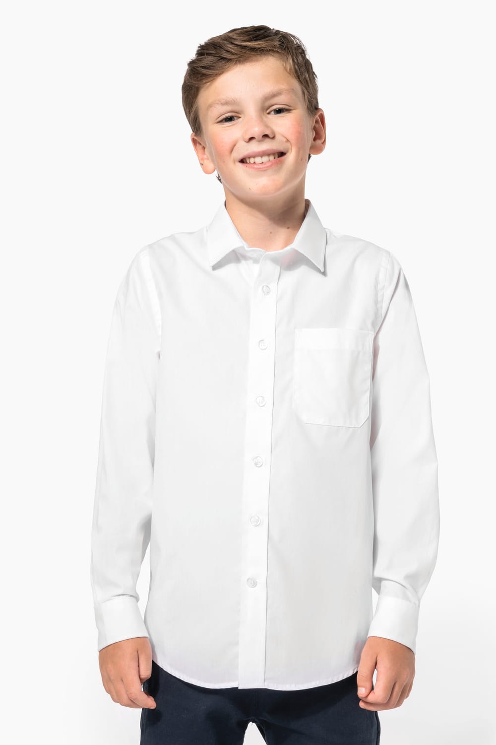 Camisa popelina manga larga niños