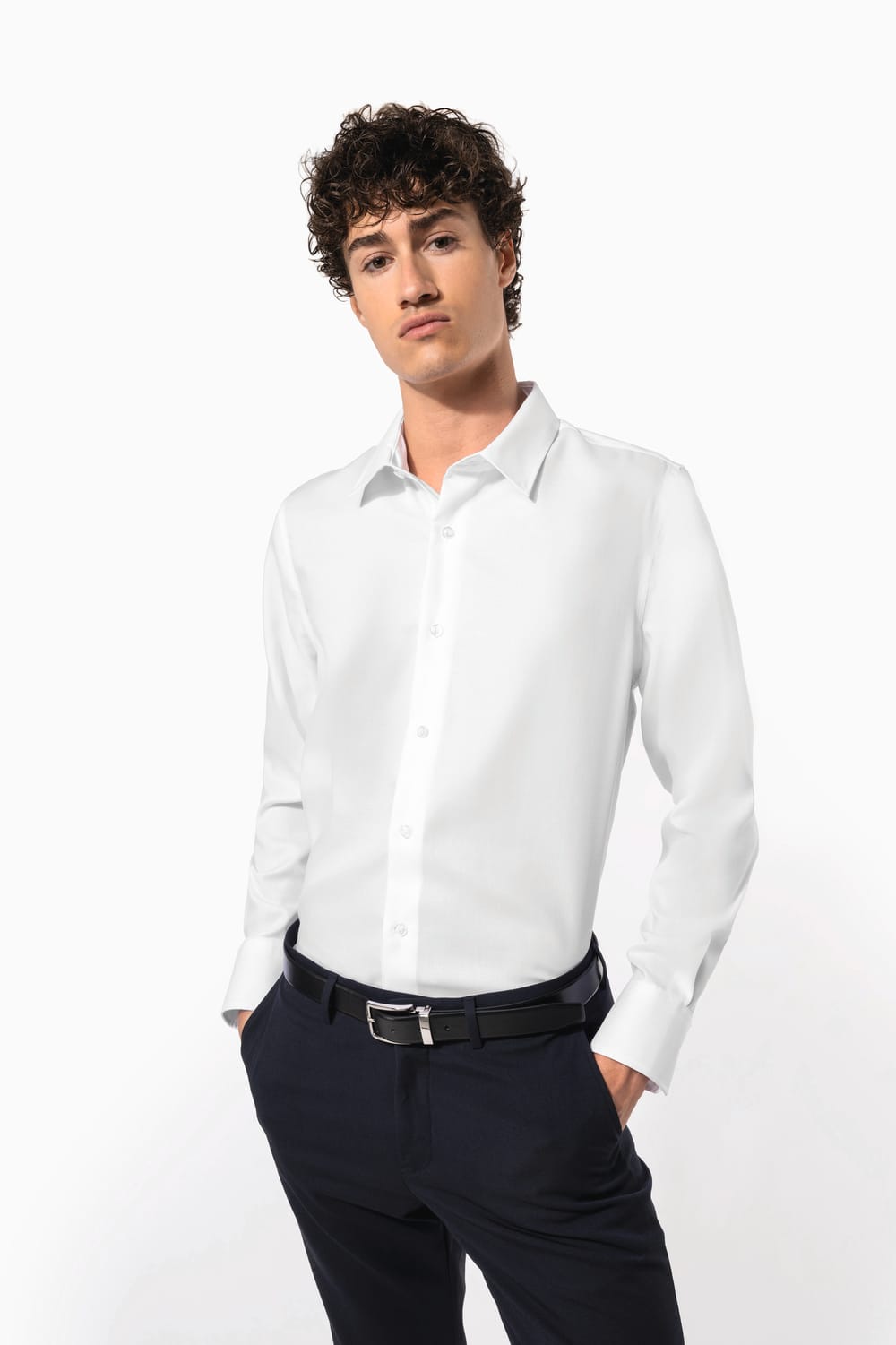 Camisa sin planchado de manga larga hombre