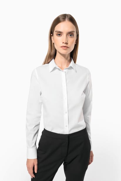 Chemise popeline polycoton sans poche entretien facile femme