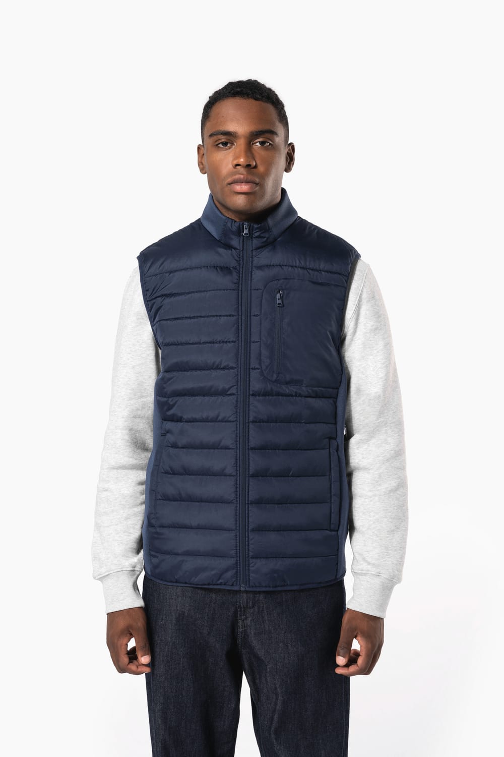 Chaleco bimaterial hombre