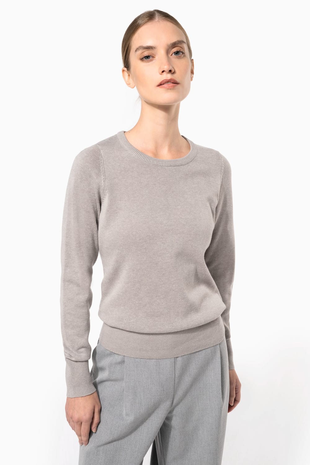 Jersey cuello redondo manga larga mujer