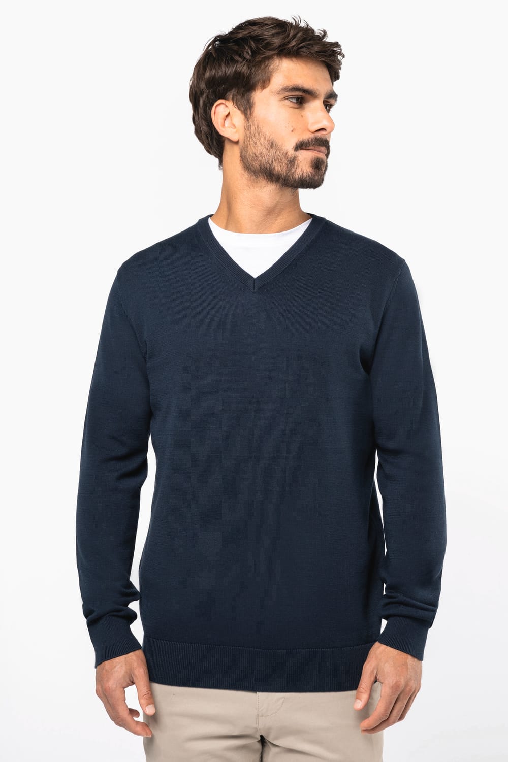 Jersey cuello de pico ecorresponsable hombre