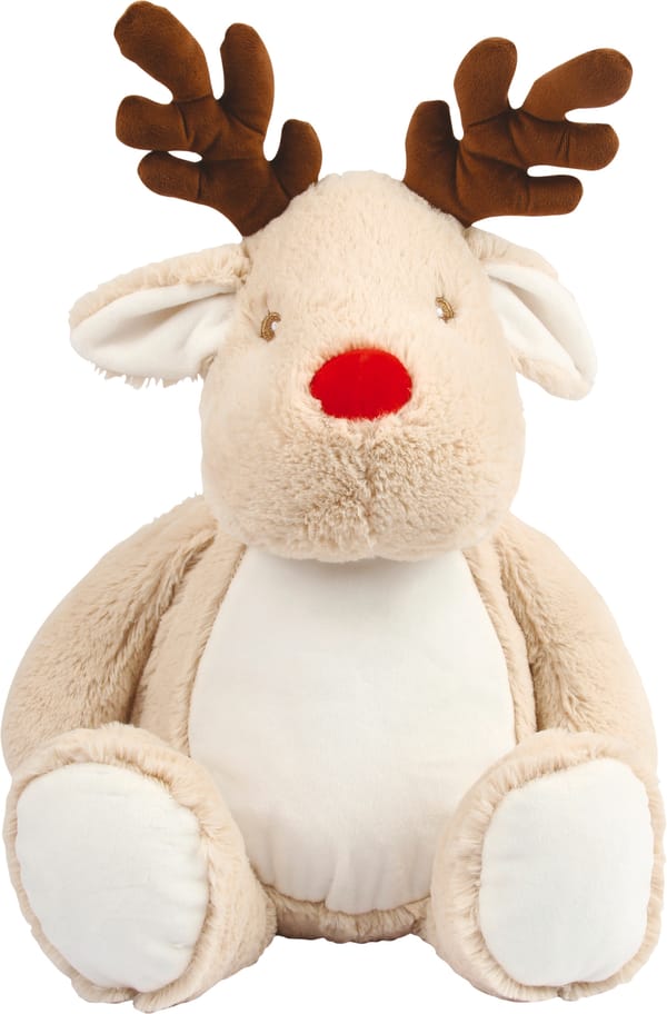 Reno de peluche con cremallera