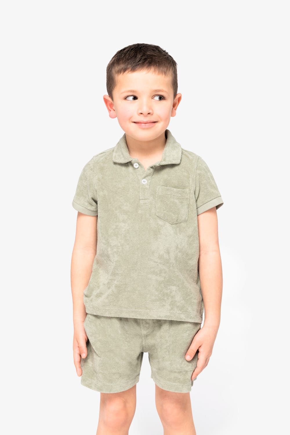 Polo ecorresponsable de rizo niño