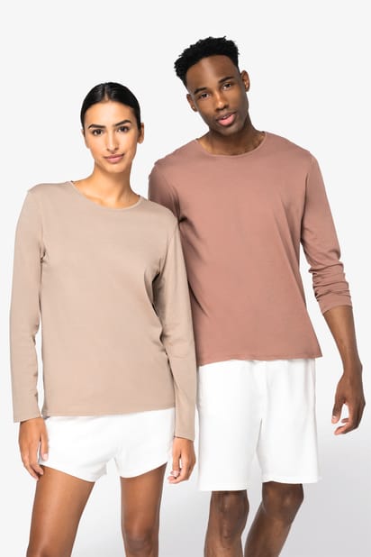 T-shirt écoresponsable délavé manches longues unisexe 