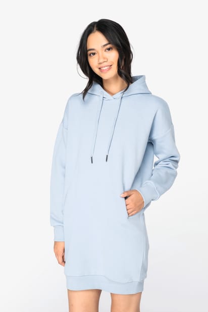 Robe sweat-shirt écoresponsable à capuche femme