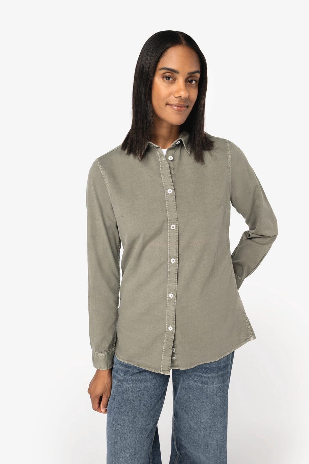 Camisa ecorresponsable efecto lavado mujer