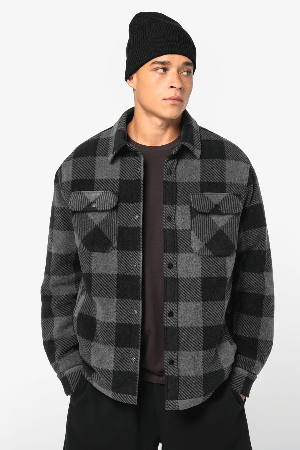 Sobrecamisa acolchada a cuadros sostenible hombre