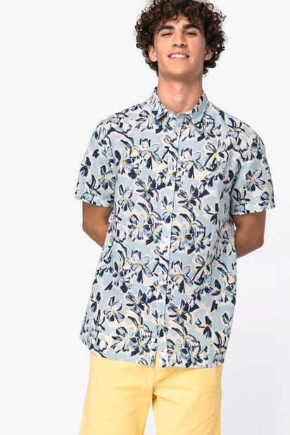 Chemise imprimé végétal homme 