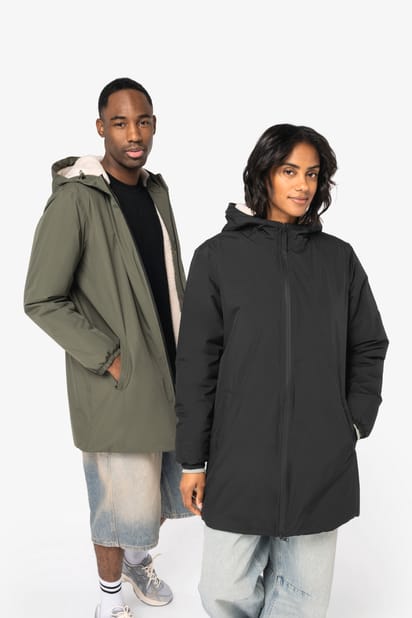 Veste écoresponsable imperméable doublée en sherpa unisexe
