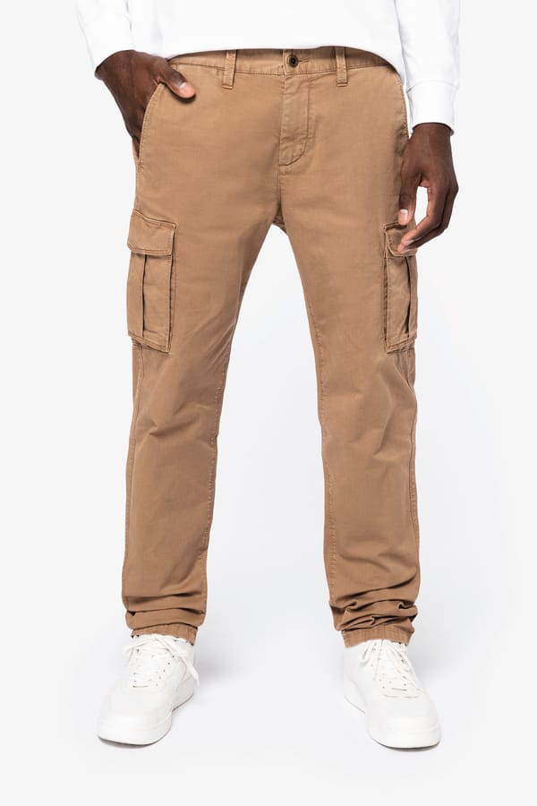 Pantalón cargo ecorresponsable efecto lavado hombre