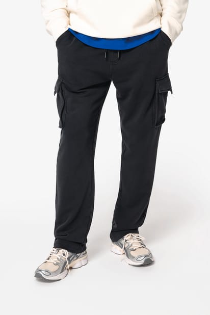 Pantalon cargo écoresponsable délavé French Terry homme
