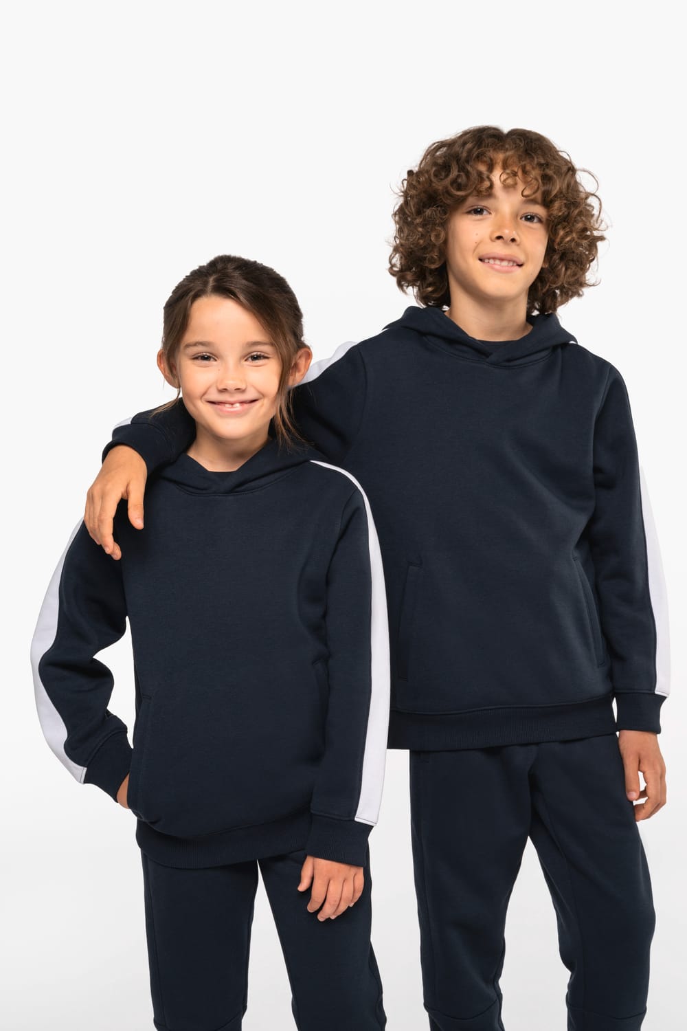 Sudadera de equipo bicolor con capucha infantil