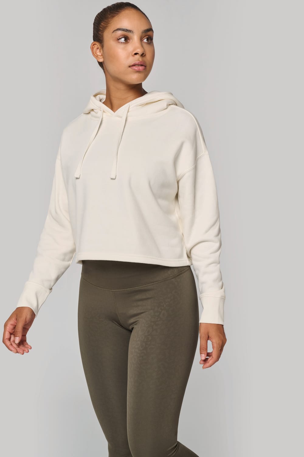 Sudadera crop con capucha mujer