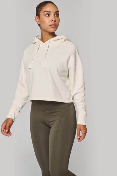 Sweat-shirt crop à capuche femme