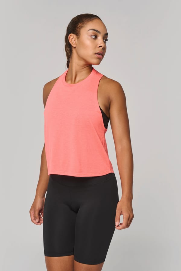 Camiseta de tirantes crop Triblend mujer