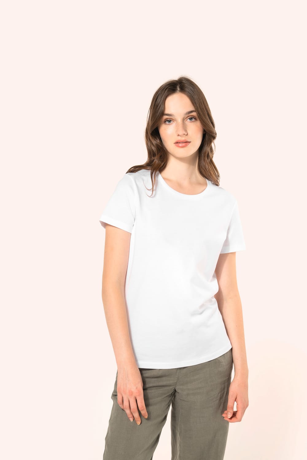 Camiseta cuello redondo manga corta mujer