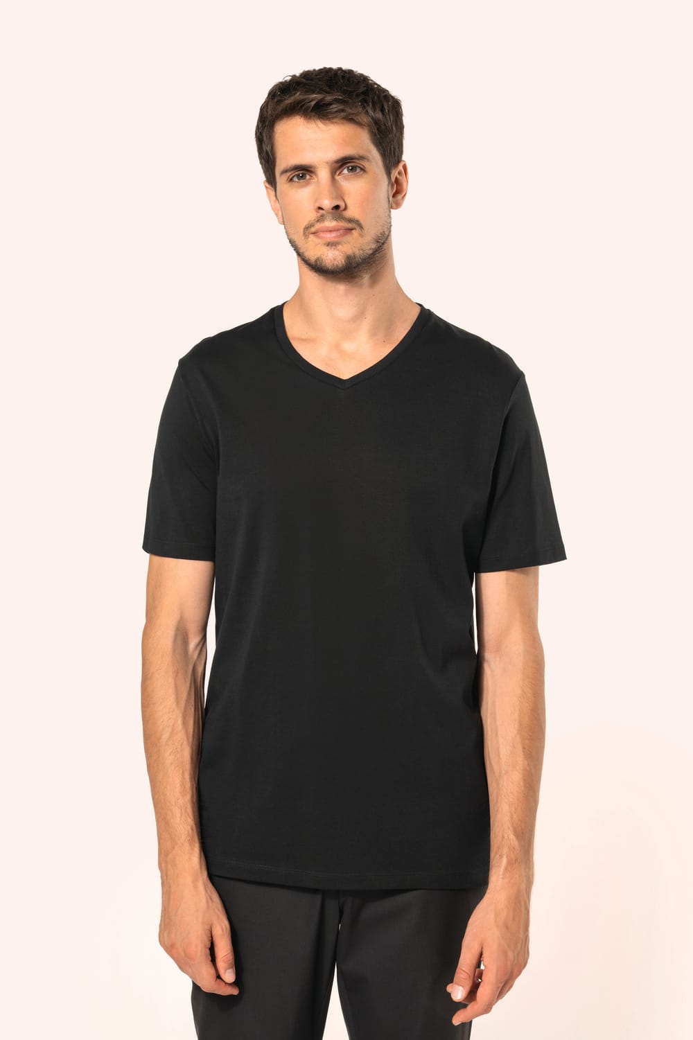 Camiseta cuello de pico manga corta hombre