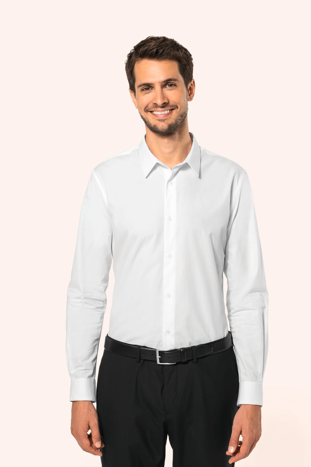 Camisa popelina manga larga hombre