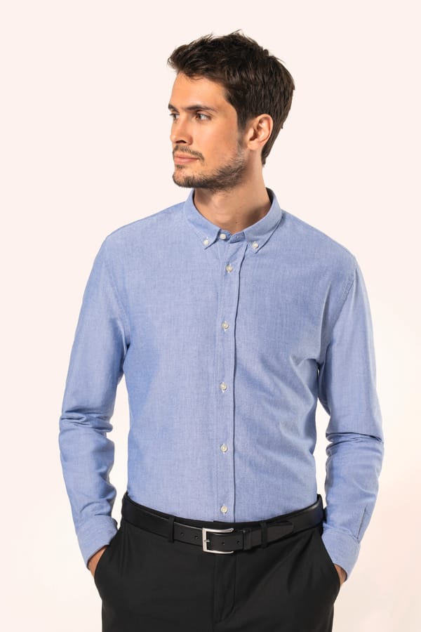 Camisa Oxford manga larga hombre