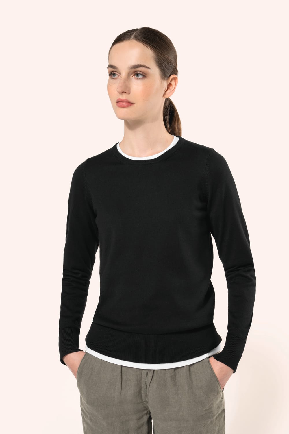 Jersey cuello redondo mujer