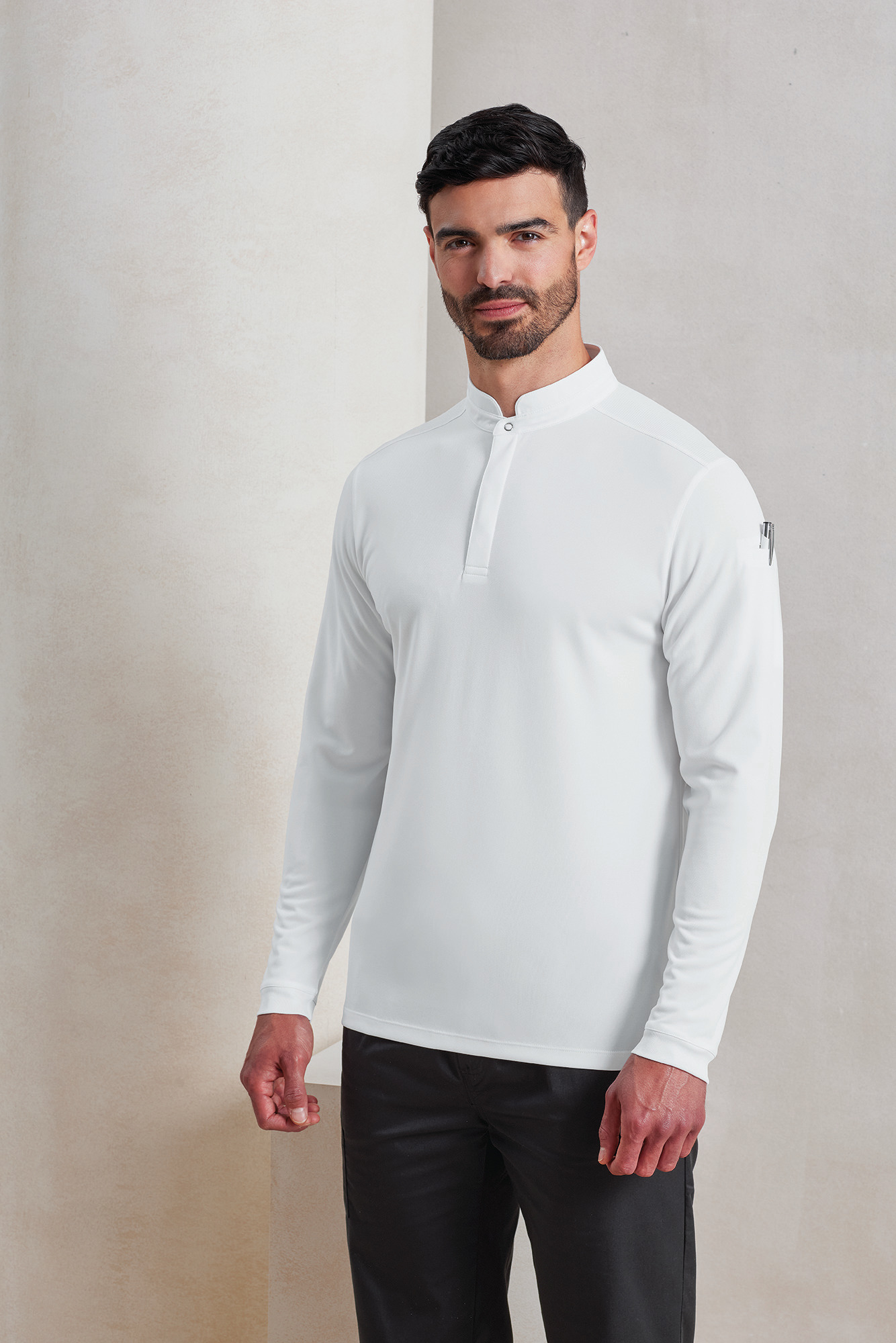 Polo de cocinero Coolchecker Essential de manga larga