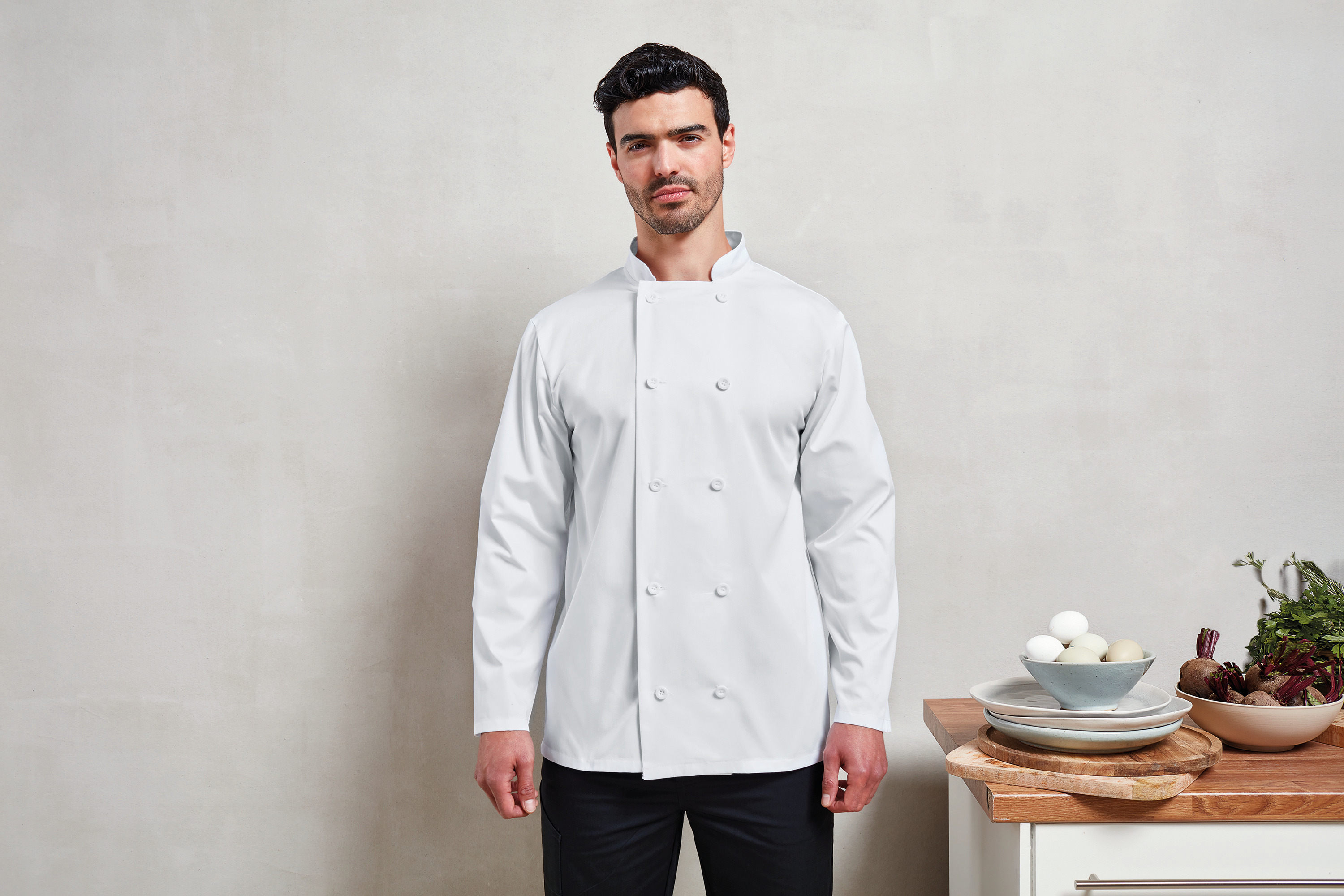 Chaqueta de cocina manga larga