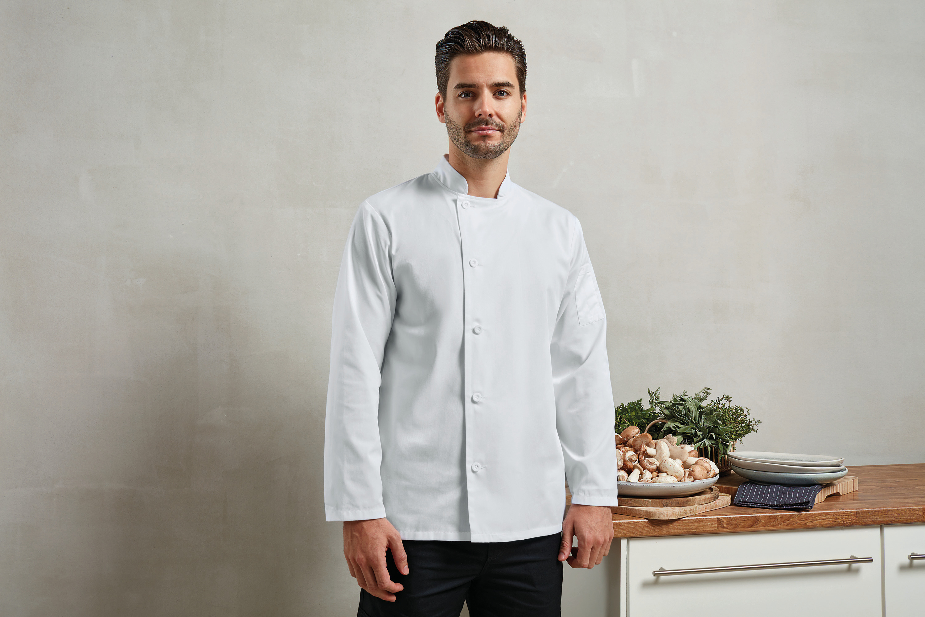 Chaqueta de chef Essential de manga larga
