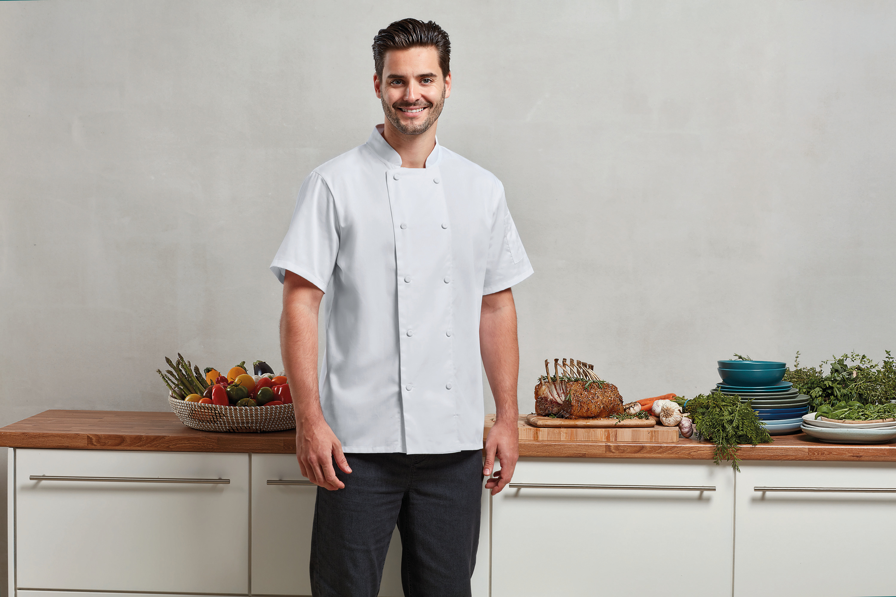 Chaqueta de chef manga corta