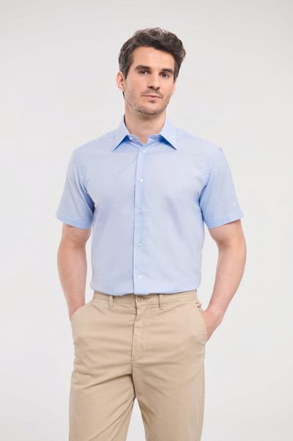 Chemise oxford cintrée manches courtes homme