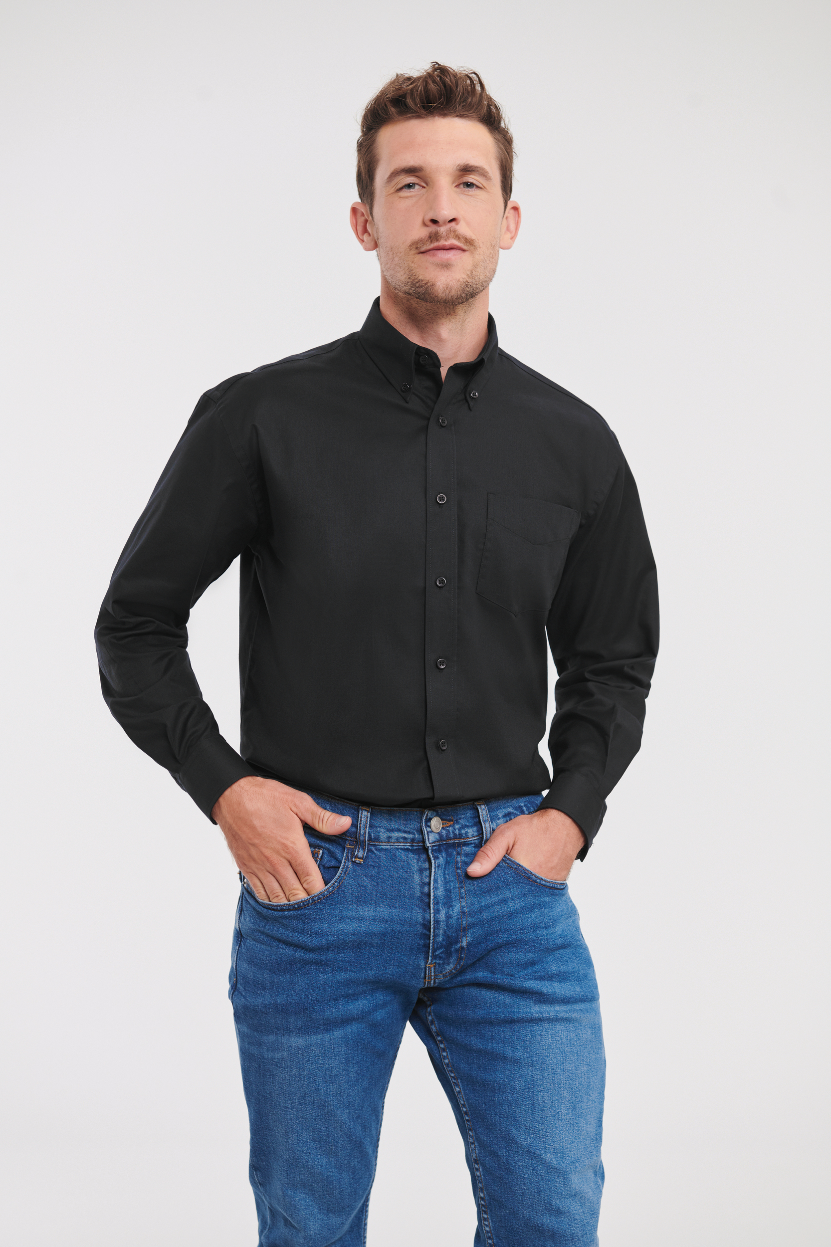 Camisa Oxford manga larga hombre