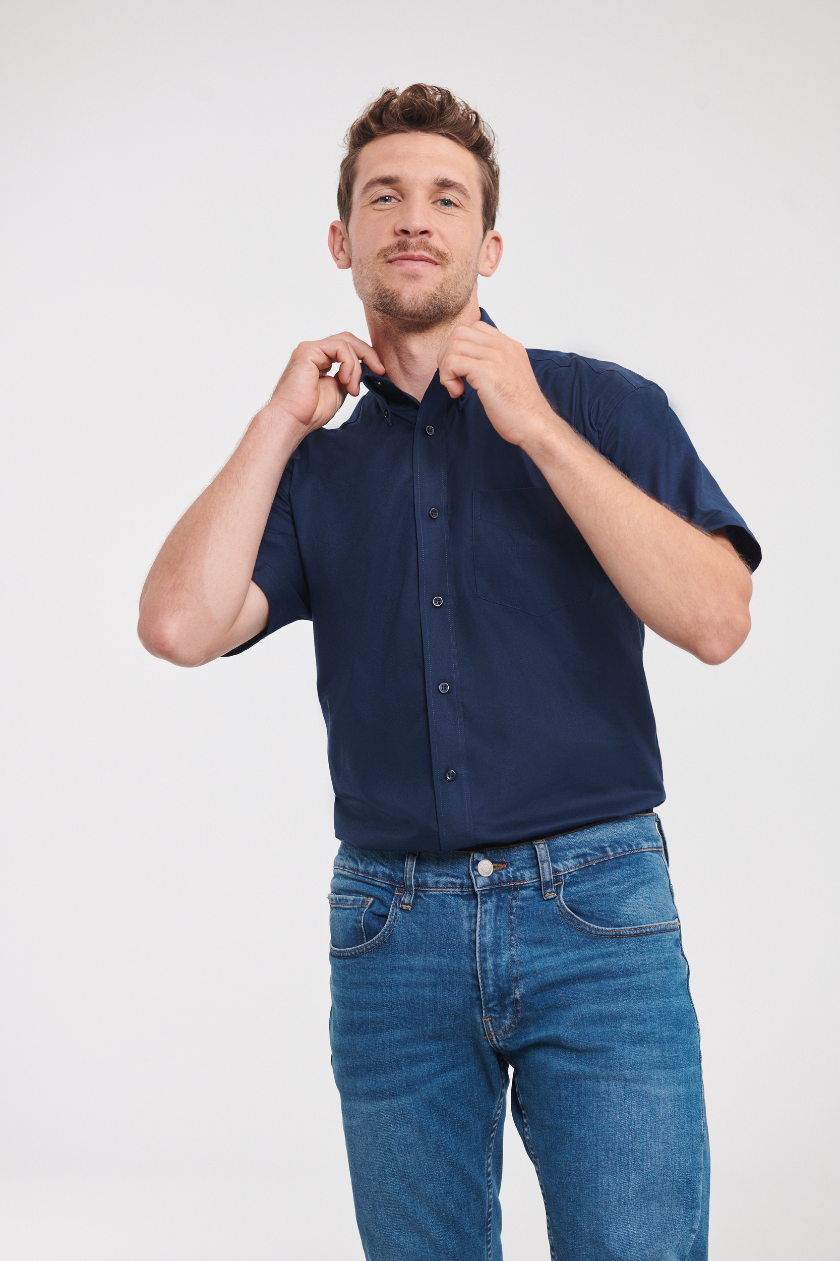 Camisa Oxford manga corta hombre