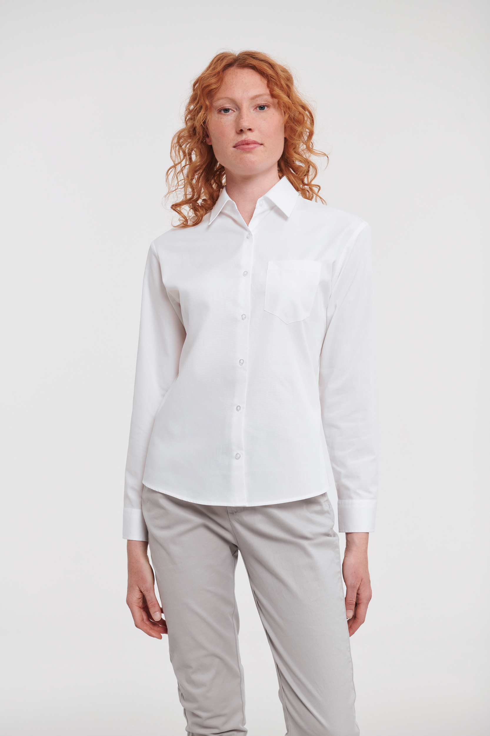 Camisa Popelina de algodón puro manga larga mujer