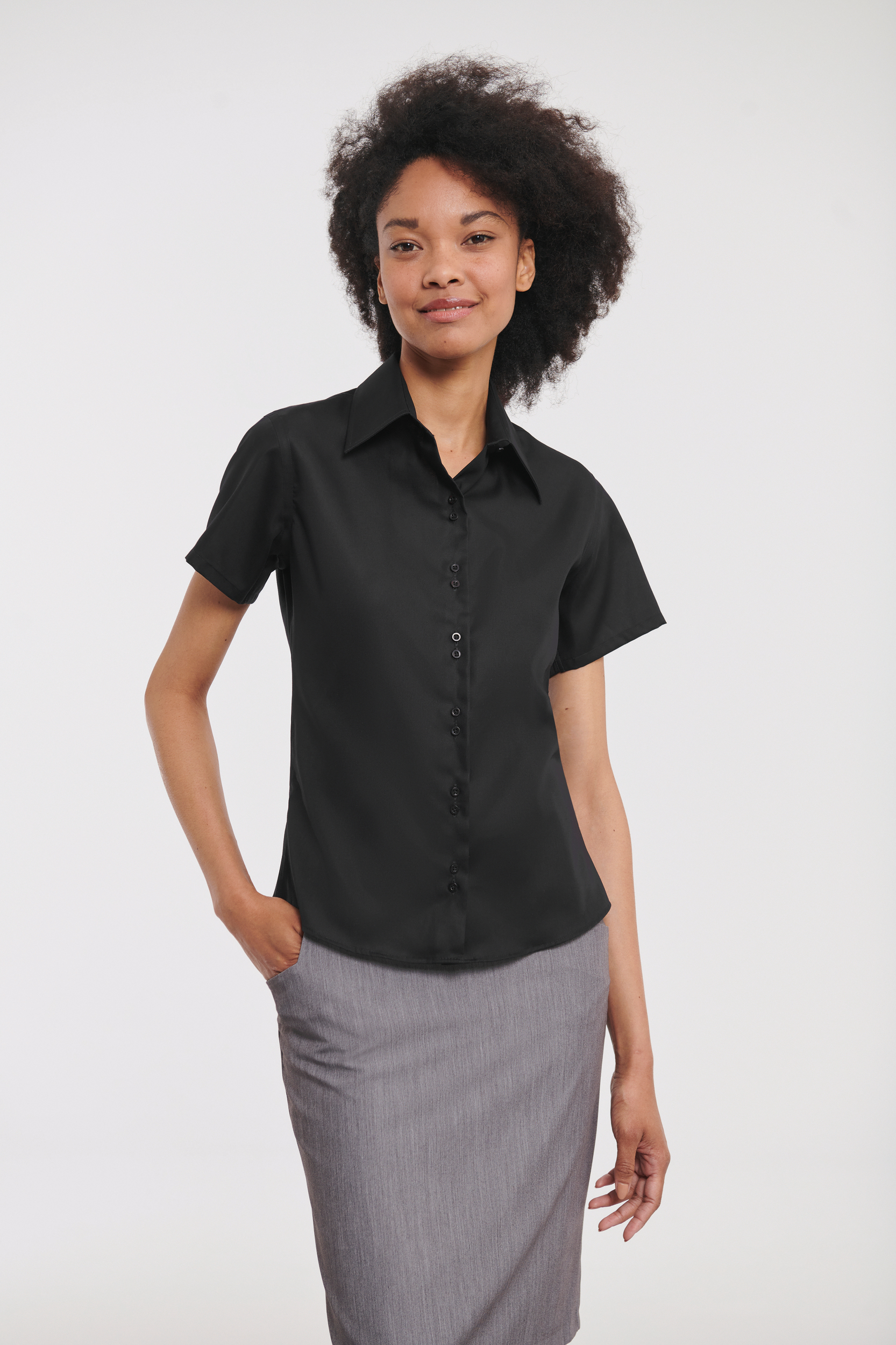 Camisa Non-Iron manga corta mujer