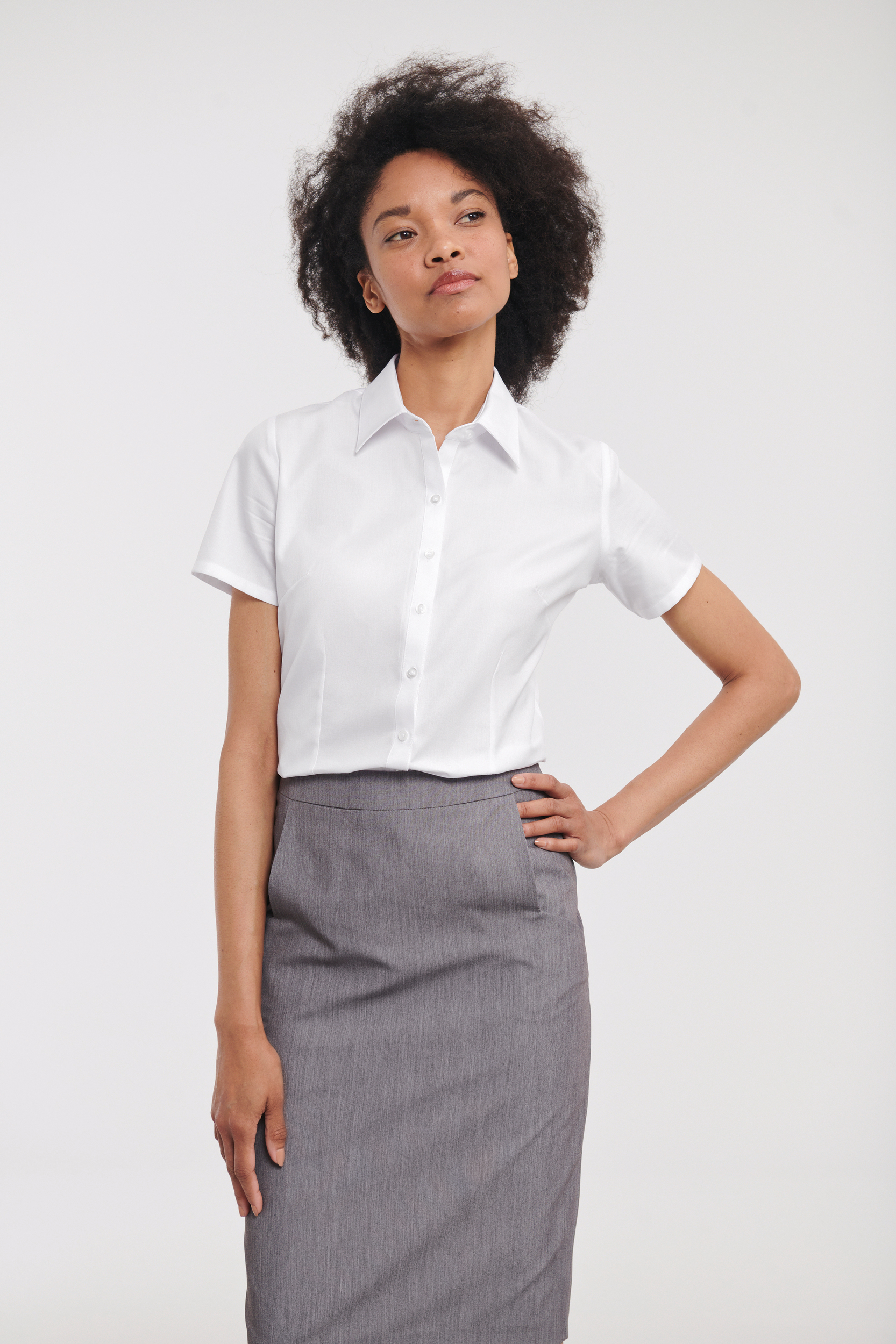 Camisa Espiga manga corta mujer