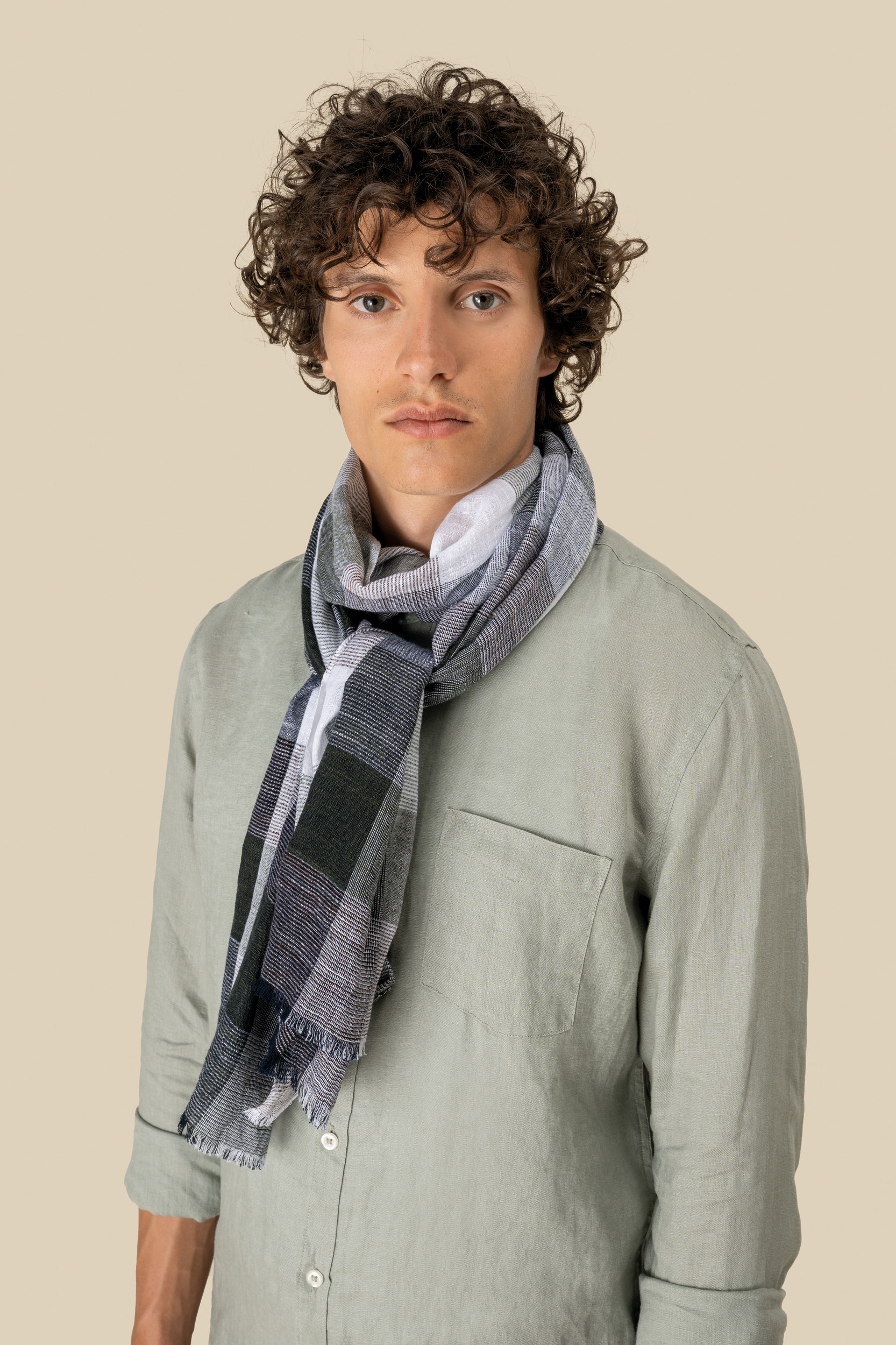 Fular a cuadros unisex