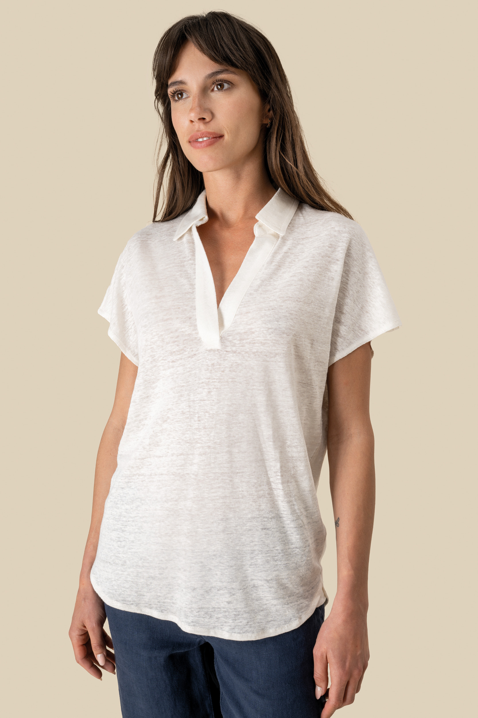 Polo de lino mujer