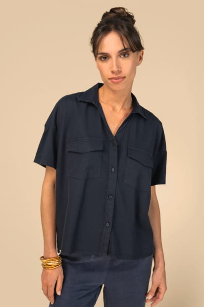 Ecologische oversized damesblouse van lyocell 