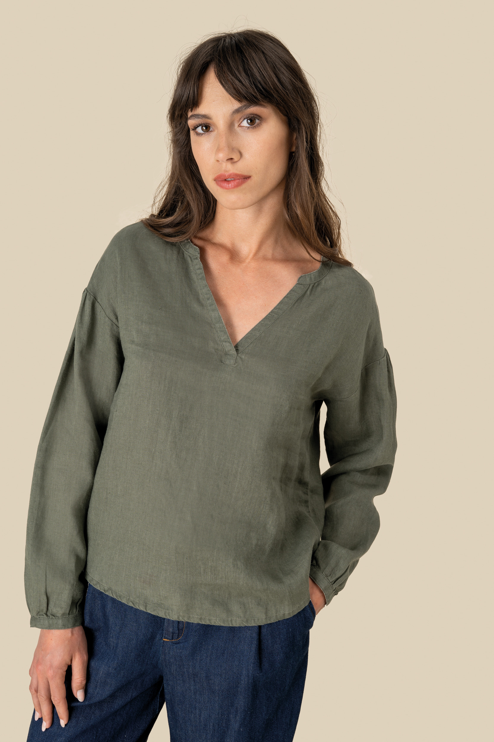 Blusa de lino mujer