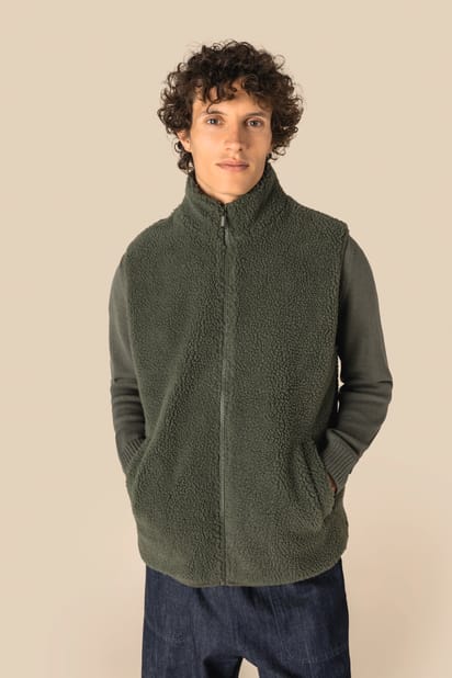Veste sans manches en sherpa homme