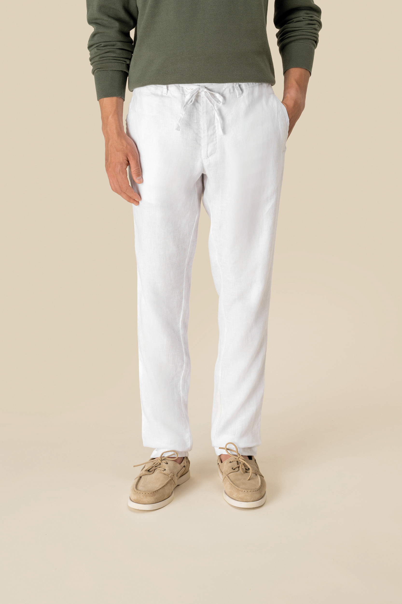 Pantalón efecto lavado de lino hombre