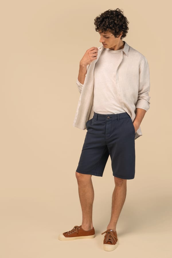 Bermuda ecológica desteñida de French Terry para hombre