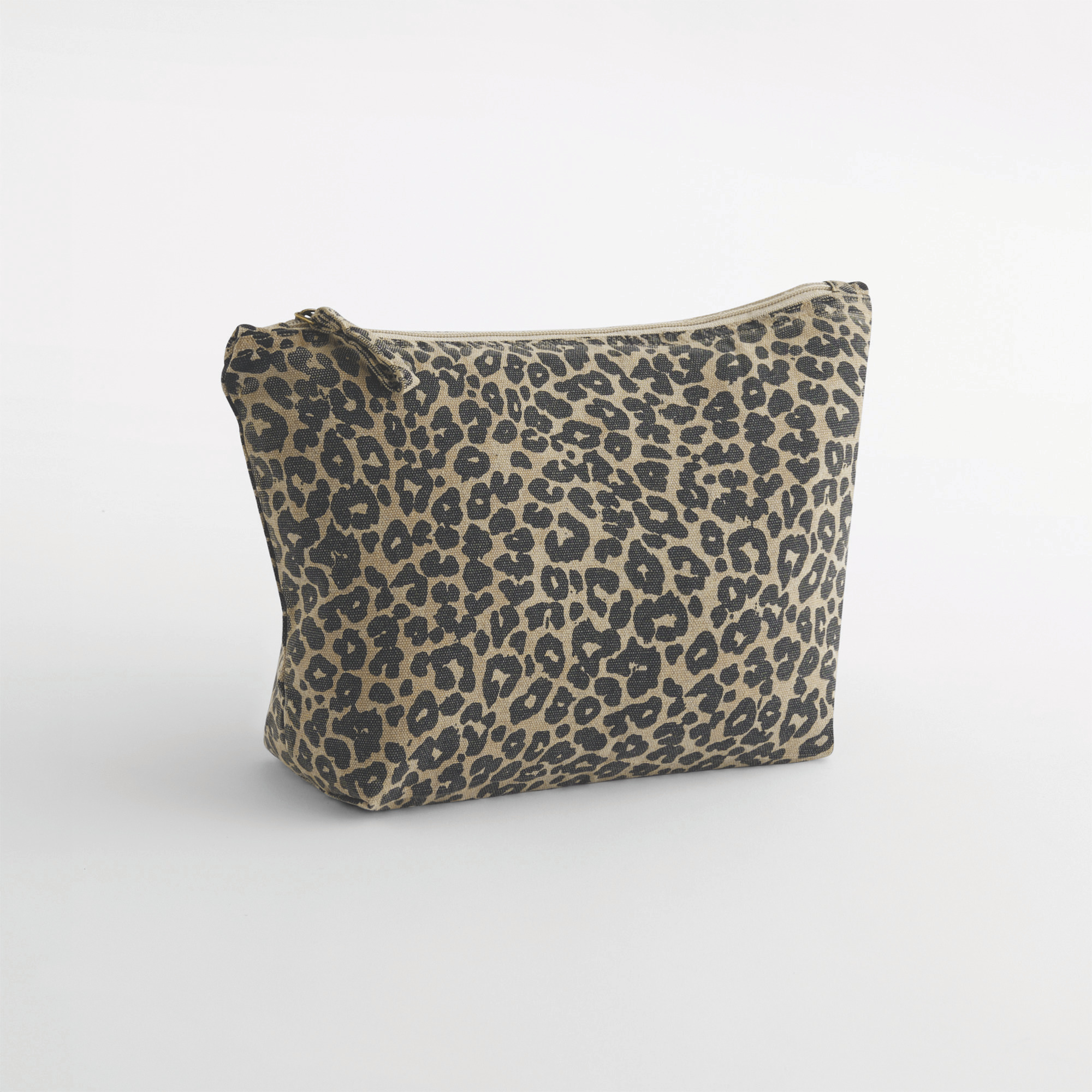 Estuche de lona con estampado de leopardo