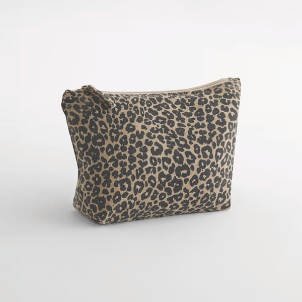 Estuche de lona con estampado de leopardo